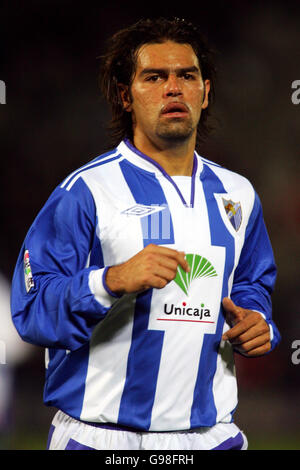 Fußball - Spanische Primera Liga - Malaga gegen Valencia - La Rosadela Stadion. Ricardo Bovio, Malaga Stockfoto