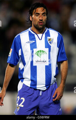 Fußball - Spanische Primera Liga - Malaga gegen Valencia - La Rosadela Stadion. Juan Rodriguez, Malaga Stockfoto