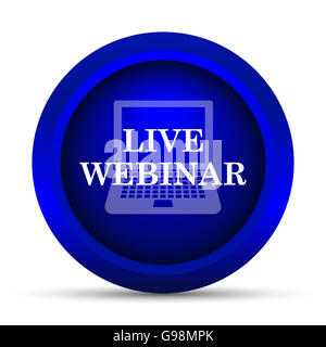 Live-Webinar-Symbol. Internet-Button auf weißem Hintergrund. Stockfoto