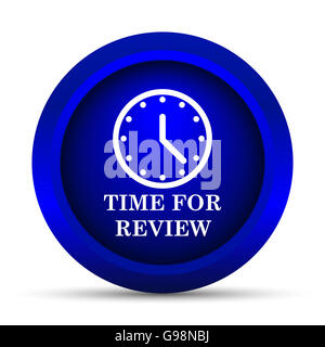 Zeit für Beitrag-Symbol. Internet-Button auf weißem Hintergrund. Stockfoto