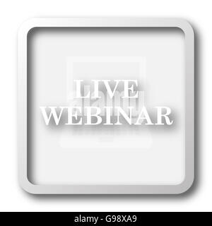 Live-Webinar-Symbol. Internet-Button auf weißem Hintergrund. Stockfoto