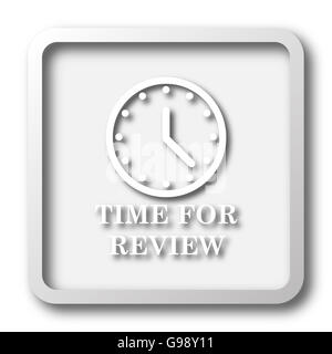 Zeit für Beitrag-Symbol. Internet-Button auf weißem Hintergrund. Stockfoto