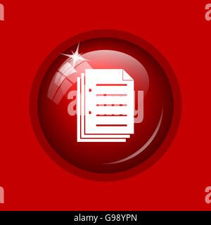 Dokumentsymbol. Internet-Button auf rotem Grund. Stockfoto
