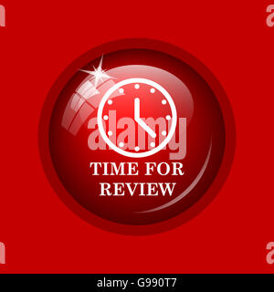 Zeit für Beitrag-Symbol. Internet-Button auf rotem Grund. Stockfoto