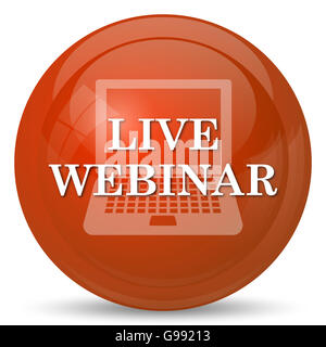 Live-Webinar-Symbol. Internet-Button auf weißem Hintergrund. Stockfoto