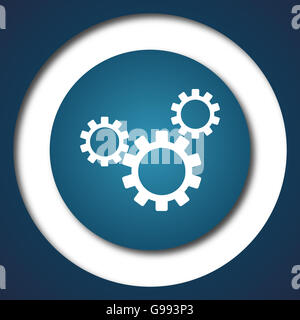 Symbol "Einstellungen". Internet-Button auf weißem Hintergrund. Stockfoto