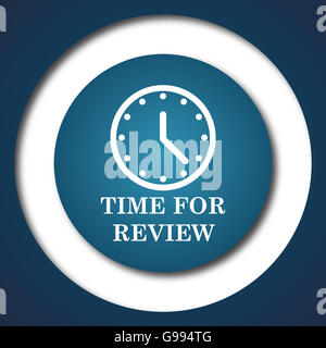 Zeit für Beitrag-Symbol. Internet-Button auf weißem Hintergrund. Stockfoto