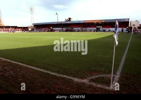 Fußball - AXA FA Cup - Dritte Runde - Hereford United / Leicester City. Gesamtansicht der Edgar Street, Heimat von Hereford United Stockfoto