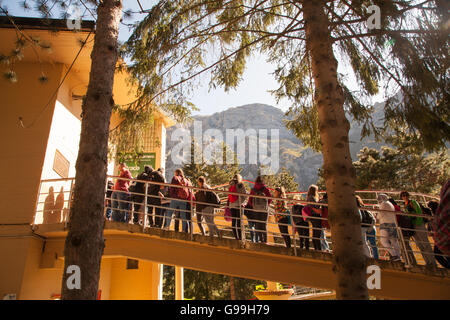 Seilbahn und Talstation Fuente De in Nordspanien die Picos De Europa Stockfoto