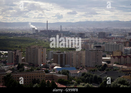 Ulaanbaatar ist die Hauptstadt und die größte Stadt der Mongolei. Stockfoto