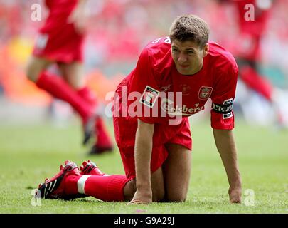 Fußball - FA Cup - Finale - Liverpool gegen West Ham United - Millennium Stadium. Steven Gerrard aus Liverpool Stockfoto