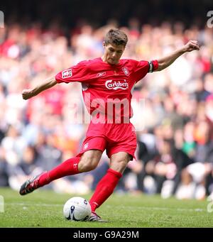 Fußball - FA Cup - Finale - Liverpool gegen West Ham United - Millennium Stadium. Steven Gerrard aus Liverpool Stockfoto