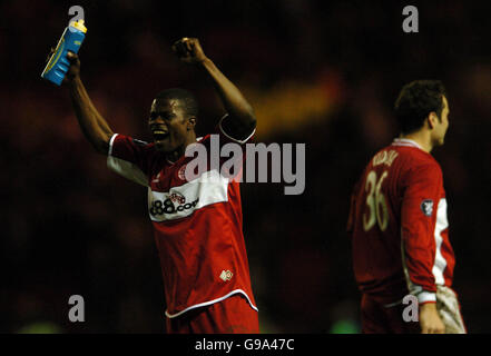 George Boateng von Middlesbrough feiert am Ende des Spiels Stockfoto