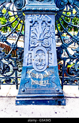 Berlin, Weidendammer Brücke, Brücke, Erhaltung von Stätten von historischem Interesse Stockfoto