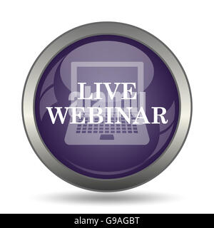 Live-Webinar-Symbol. Internet-Button auf weißem Hintergrund. Stockfoto