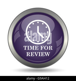 Zeit für Beitrag-Symbol. Internet-Button auf weißem Hintergrund. Stockfoto