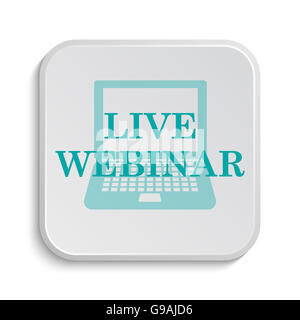 Live-Webinar-Symbol. Internet-Button auf weißem Hintergrund. Stockfoto