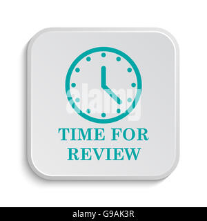 Zeit für Beitrag-Symbol. Internet-Button auf weißem Hintergrund. Stockfoto