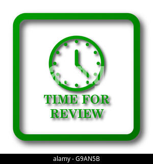 Zeit für Beitrag-Symbol. Internet-Button auf weißem Hintergrund. Stockfoto