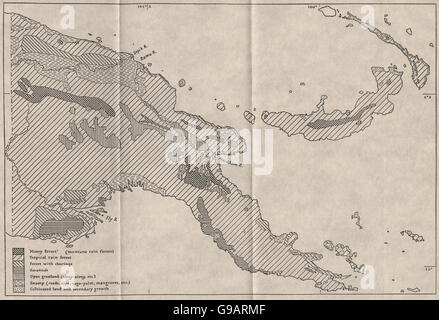 Papua Neu GUINEA:Vegetation.Bismarck Archipel. WW2 MARINE INTELLIGENCE KARTE 1944 Stockfoto