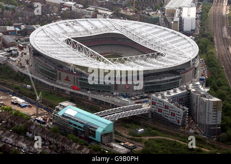 Eine Luftaufnahme des Emirates Stadium, neue Heimat von Arsenal Stockfoto