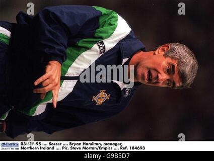 03-SEP-95, Soccer, Bryan Hamilton, Manager, Nordirland Stockfoto