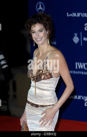 Teri Hatcher kommt auf der Laureus 110% Welcome Party in Zusammenarbeit mit Hola beim Museu Nacional d'Art de Catalunya im Rahmen der Laureus Sports Awards, die in Barcelona, Spanien, stattfinden. Stockfoto