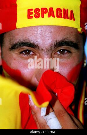 Fußball - Euro 2000 - Viertelfinale - Spanien gegen Frankreich. Spanien-Fan Stockfoto