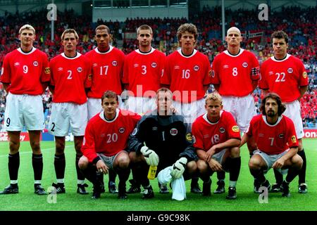 Fußball - Euro 2000 - Gruppe C - Slowenien gegen Norwegen. Norwegische Mannschaftsgruppe Stockfoto