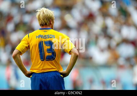 Fußball - FIFA Fußball-Weltmeisterschaft 2006 Deutschland - zweite Runde - Deutschland gegen Schweden - Allianz Arena. Petter Hansson, Schweden Stockfoto