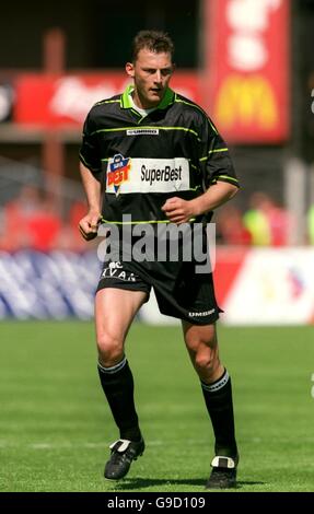 Dänischer Fußball - Faxe Kondi Ligaen - Silkeborg / Viborg. Ralf Pedersen, Viborg Stockfoto