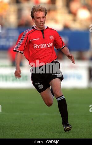 Dänischer Fußball - Faxe Kondi Ligaen - Lyngby / Esbjerg. Soren Pallesen, Esbjerg Stockfoto