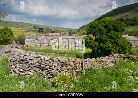 Ortsteil Thwaite am oberen Ende des Swaledale in der Yorkshire Dales National Park, UK. Stockfoto