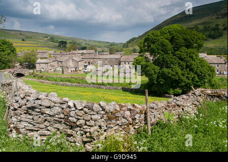 Ortsteil Thwaite am oberen Ende des Swaledale in der Yorkshire Dales National Park, UK. Stockfoto