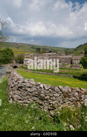 Ortsteil Thwaite am oberen Ende des Swaledale in der Yorkshire Dales National Park, UK. Stockfoto