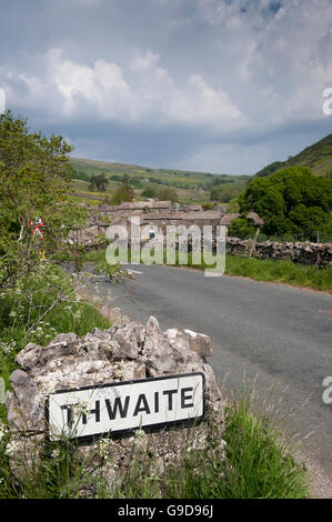 Ortsteil Thwaite am oberen Ende des Swaledale in der Yorkshire Dales National Park, UK. Stockfoto