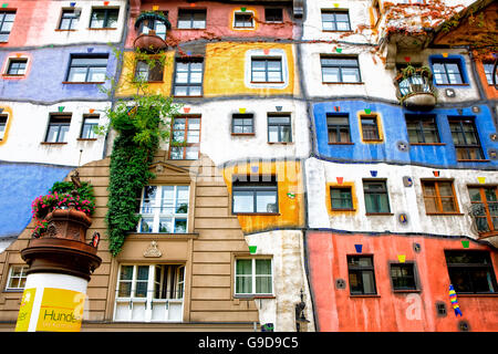 Hundertwasser Arbeit in Wien Stockfoto