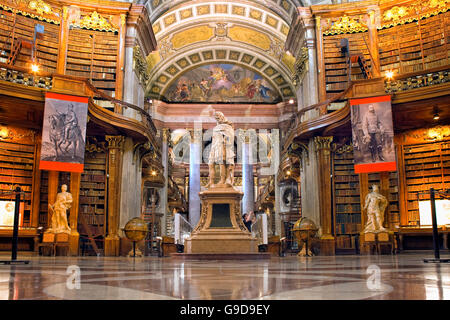 Der Prunksaal (Österreichische Nationalbibliothek) in Wien Stockfoto