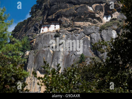 Der Tiger Nest ('Paro Taktsang' oder 'Taktsang Palphug') Kloster, Paro, Bhutan. Stockfoto