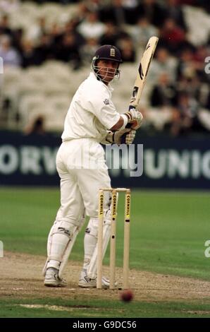 Cricket - Dritter Cornhill Versicherungstest - England gegen Westindien - zweiter Tag. Alec Stewart aus England im Kampf gegen Westindien Stockfoto