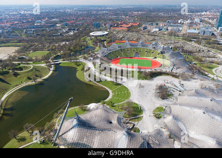 Der Olympiapark in München-Stadion, Stockfoto