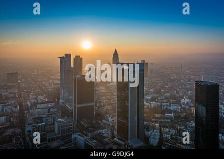 Frankfurt am Main, Sonnenuntergang Stockfoto