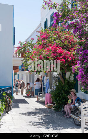 Gasse in Mandraki, Nisyros (Nissyros), die Dodekanes, Süd Ägäis, Griechenland Stockfoto