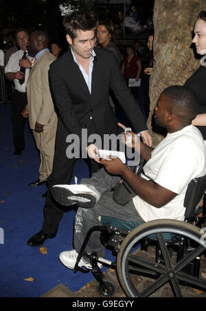 Colin Farrell kommt zur Europa-Premiere von Miami Vice am Odeon Leicester Square im Zentrum von London an. Stockfoto