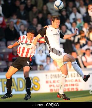 Fußball - UEFA-Pokal - zweite Qualifikationsrunde - Hinspiel - Gretna V Derry City - Fir Park Stockfoto