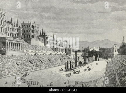 Die Rennstrecke des Circus Maximus, Rom Italien Stockfoto