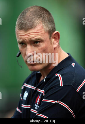 Gloucester-Trainer Dean Ryan beim Guinness Premiership-Spiel in der Welford Road, Leicester. Stockfoto