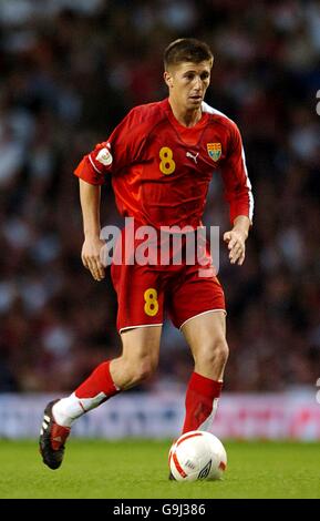 Fußball - UEFA-Europameisterschaft 2008 Qualifikation - Gruppe E - England - Mazedonien - Old Trafford. Velice Sumulikoski, FYR Mazedonien Stockfoto