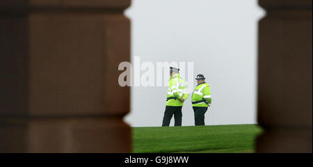 Blair und Ahern für Dezentralisierung Gespräche zu erfüllen Stockfoto