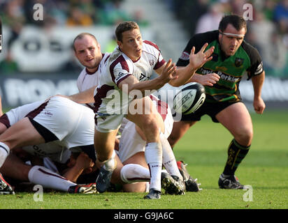 Rugby Union - Guinness Premiership - Northampton / Leicester. Scott Bemand von Leicester in Aktion gegen Northampton während des Guinness Premiership-Spiels in Franklins Gardens, Northampton. Stockfoto